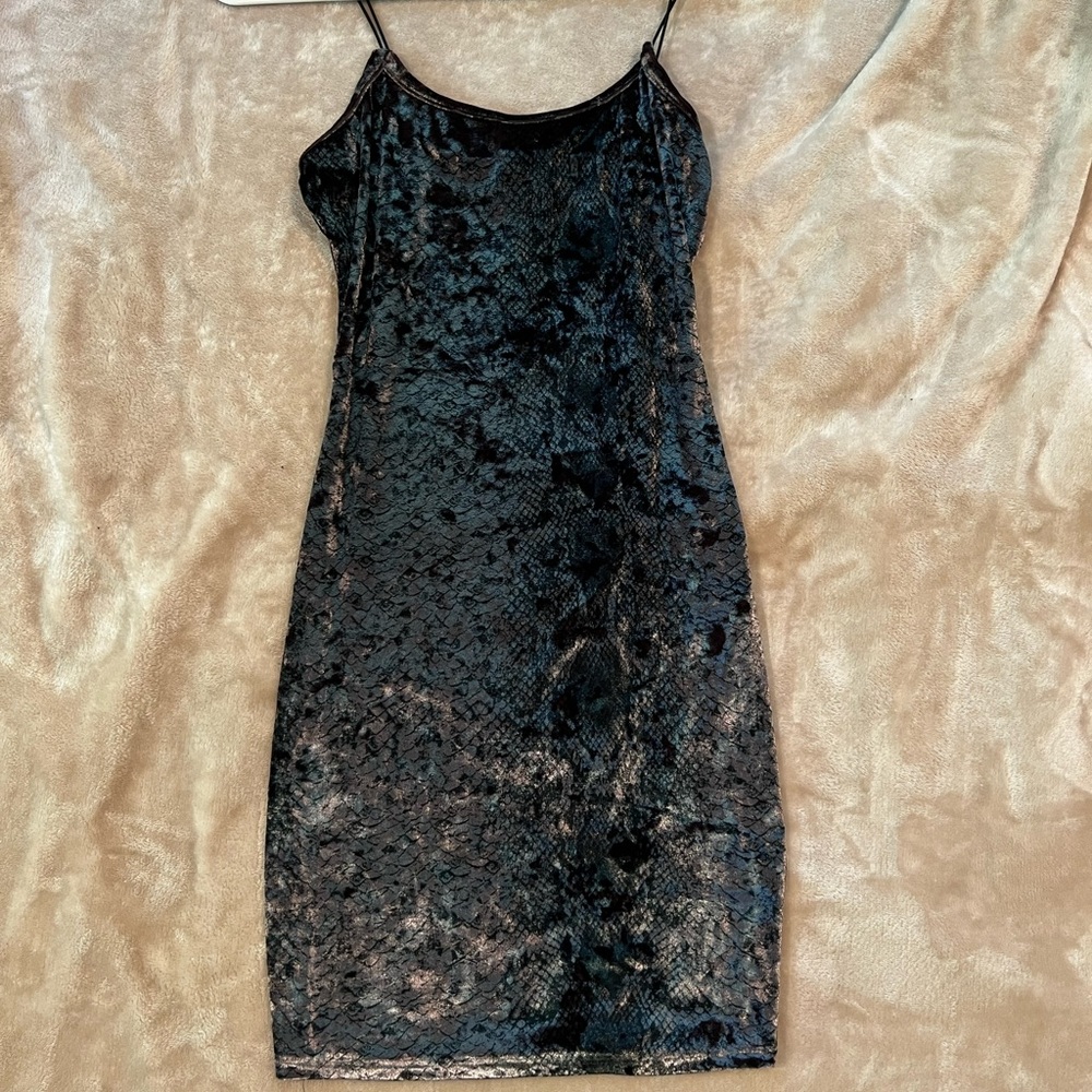 Velvet Snake Print Dress